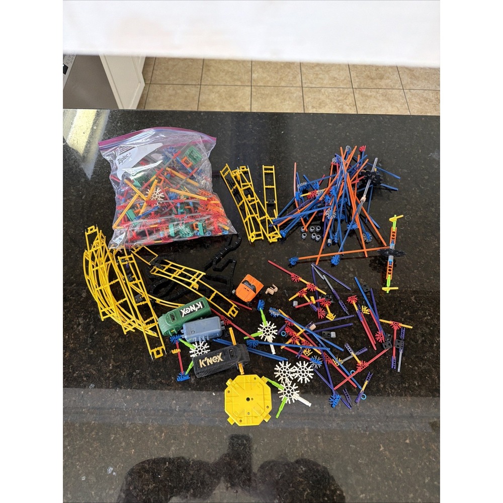 K'nex Huge Mixed Lot Rollercoaster Motors 3 lbs Wheels Rods Kinex Building Piece